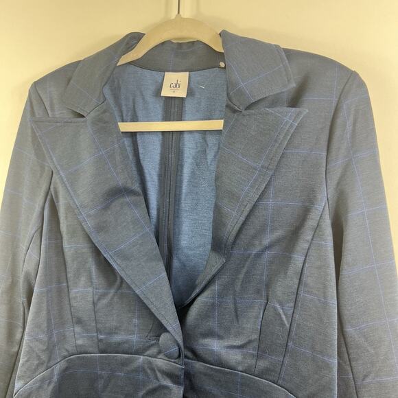 CABI #5475 Sunset Kiss Plaid Blue Blazer Jacket Size 8 Windowpane Preppy Office - Picture 5 of 14